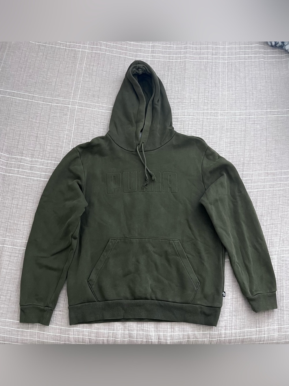 Puma Men's Pullover Hoodie in Olive Green